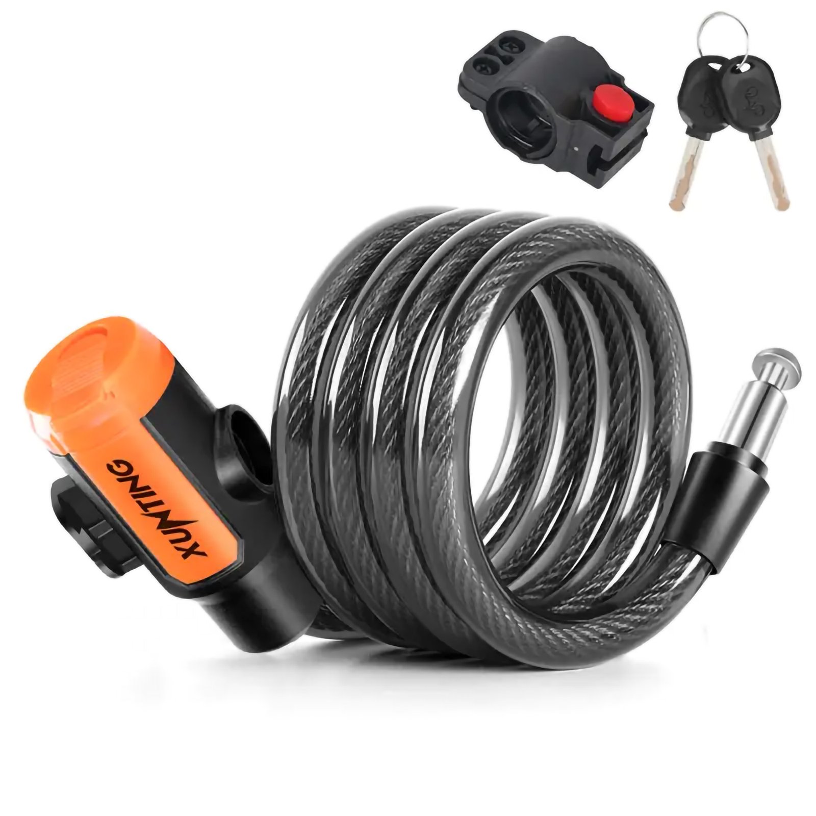 Weatherproof Anti-Theft Bike Cable Lock with Mounting Bracket