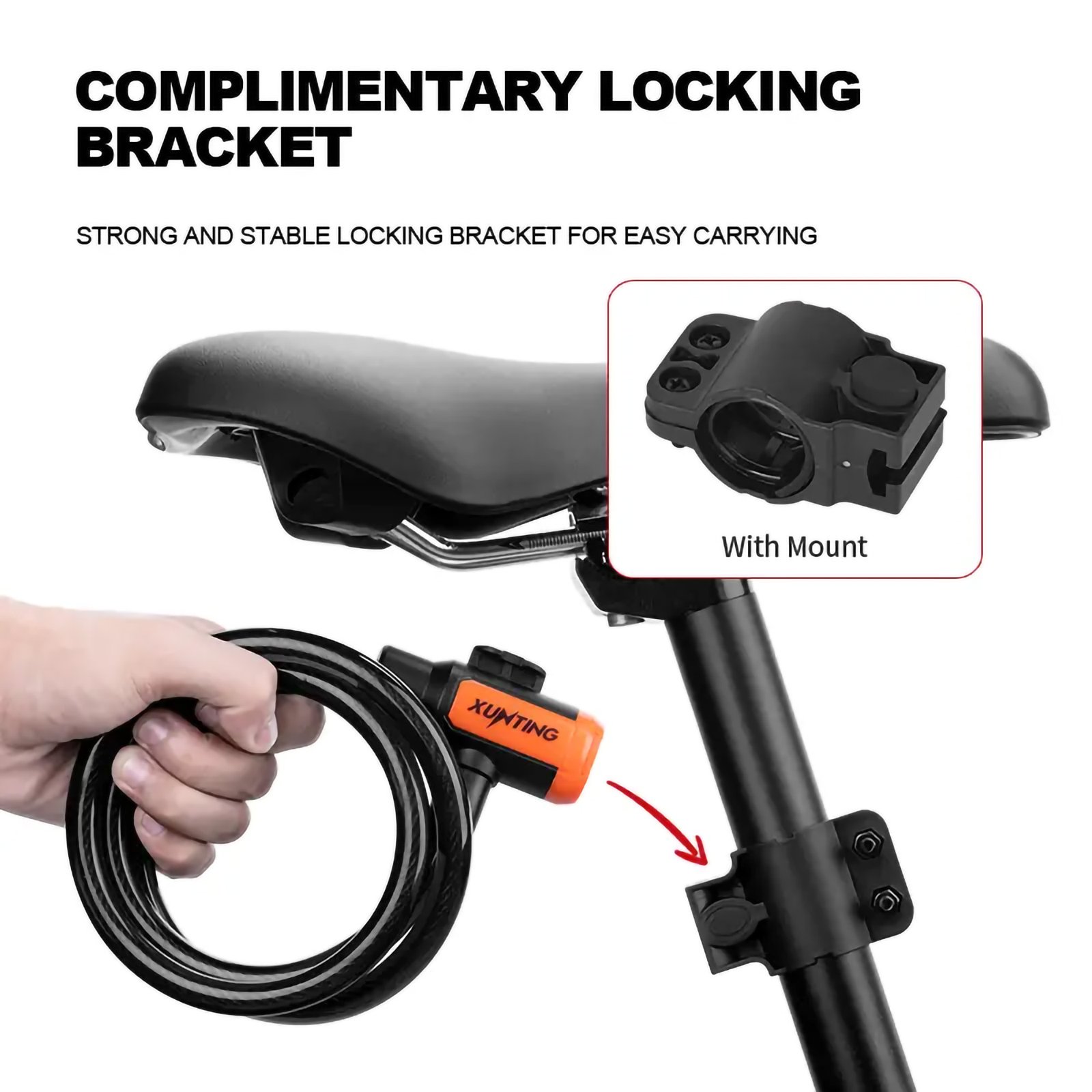 Weatherproof Anti-Theft Bike Cable Lock with Mounting Bracket - Image 4