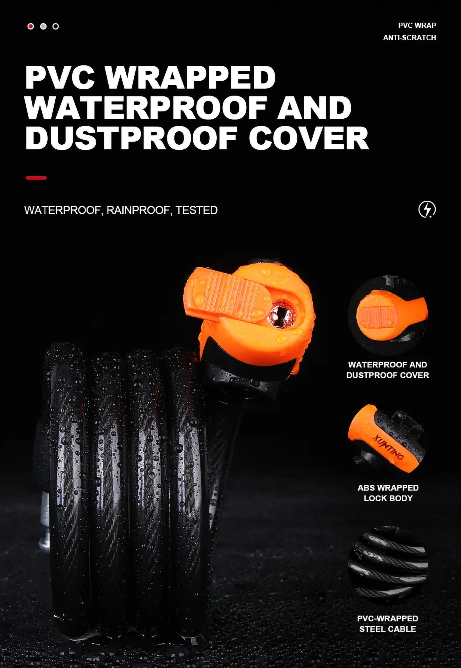 Weatherproof Anti-Theft Bike Cable Lock with Mounting Bracket - Image 11