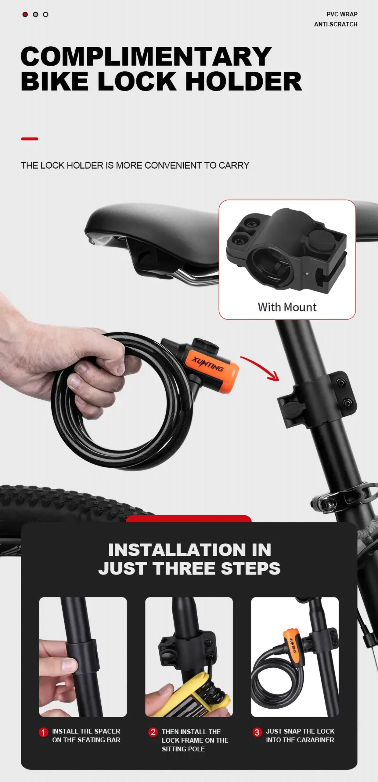 Weatherproof Anti-Theft Bike Cable Lock with Mounting Bracket - Image 8