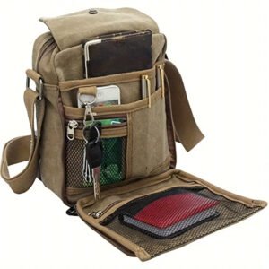 Men’s Canvas Multi Pocket Messenger Bag, Shoulder Chest Bag