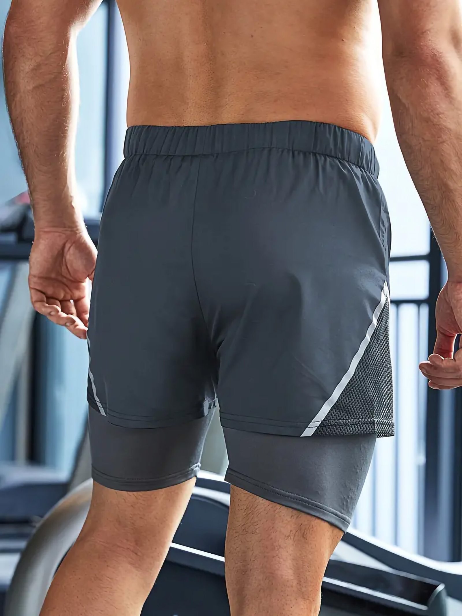 Double Layer Shorts With Inner Zipper Pocket - Image 6