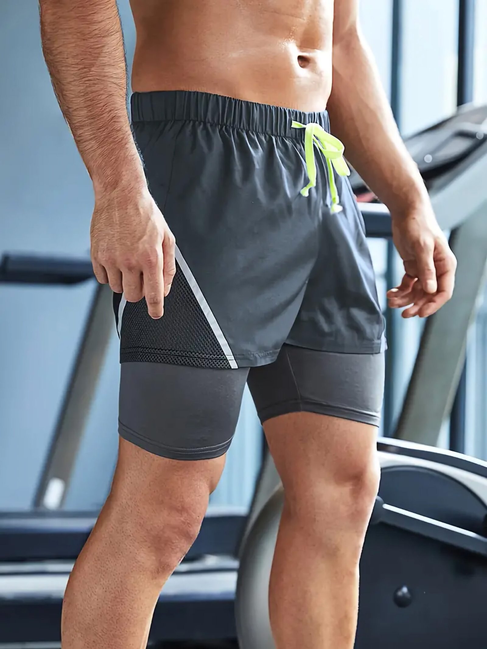 Double Layer Shorts With Inner Zipper Pocket - Image 7