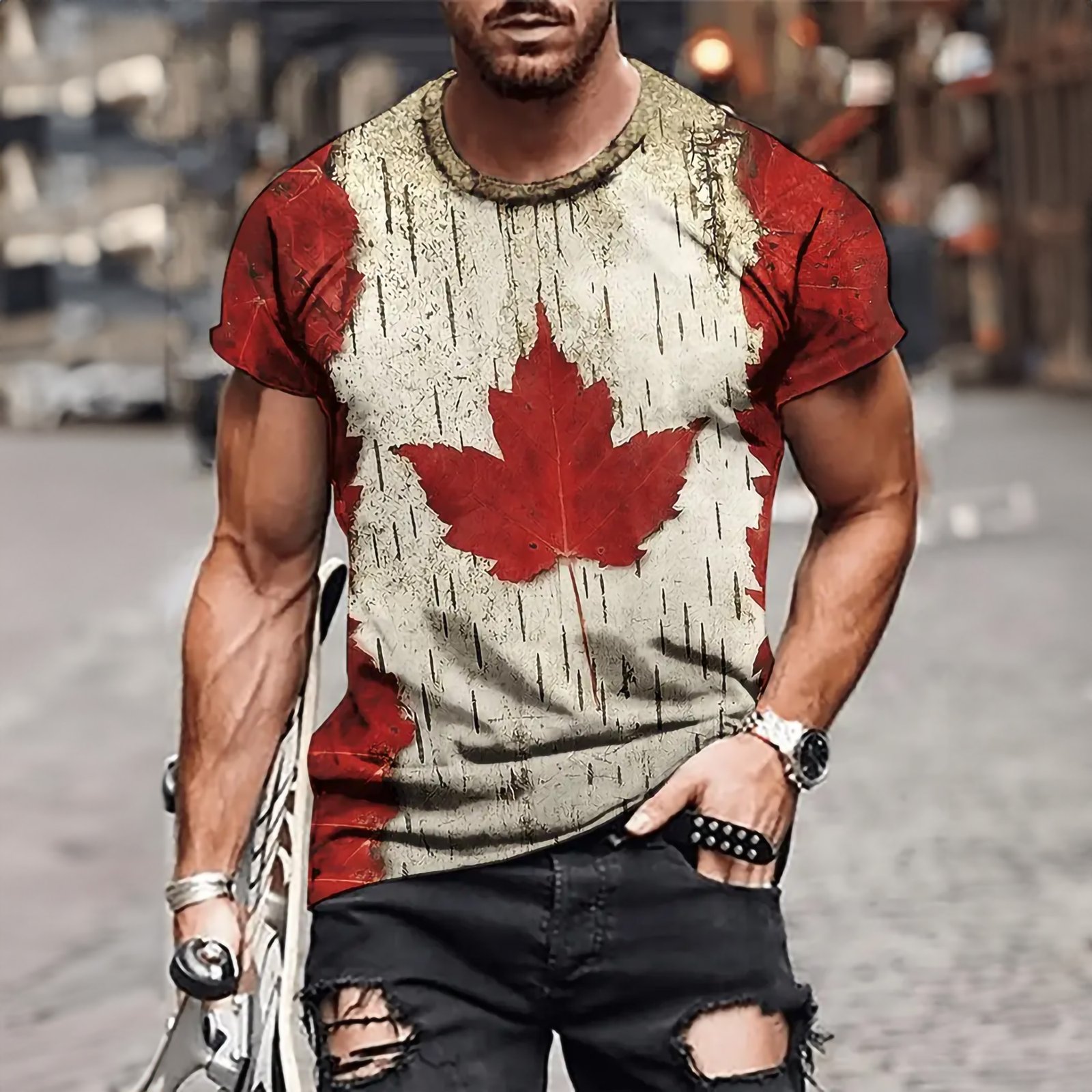 Men’s Maple Leaf Print T-shirt