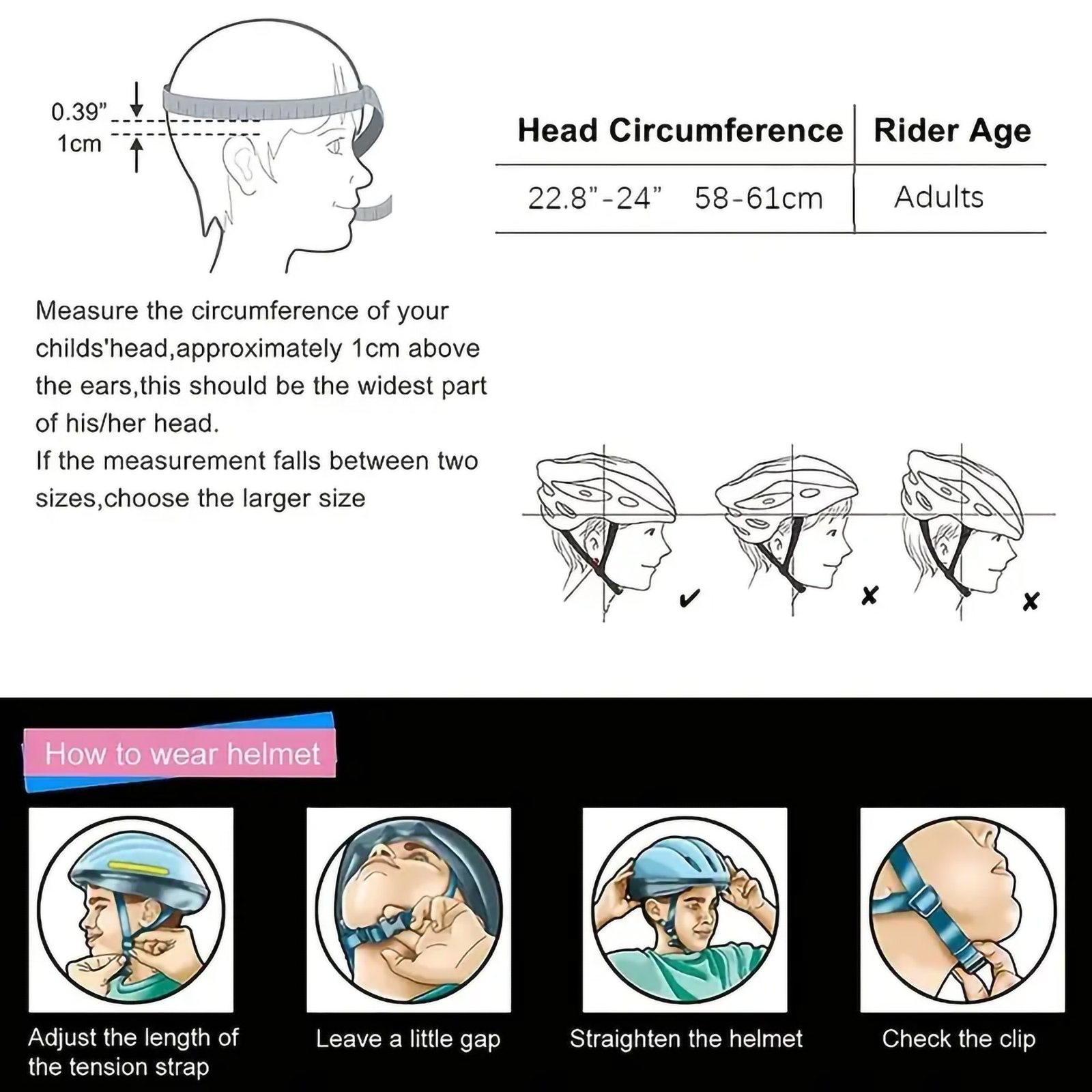 Lightweight Breathable & Comfortable 22.8″-24.2″ Bike Helmet - Image 4